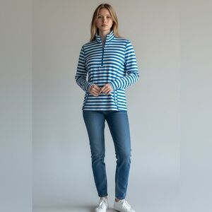 Lucy Blue and White Striped Top